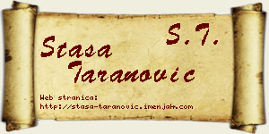 Staša Taranović vizit kartica